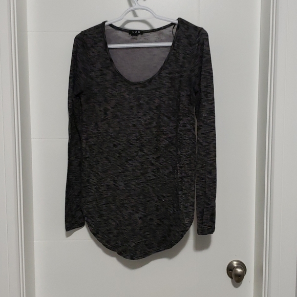 Heathered grey long sleeve shirt with side slits - Picture 1 of 3